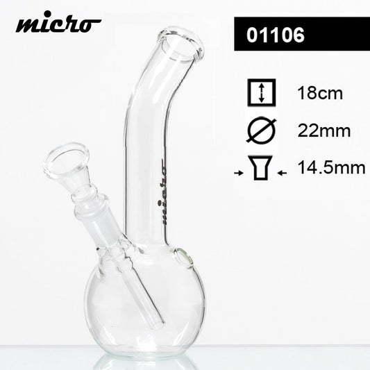 Pipa de agua de vidrio micro simple de 7"