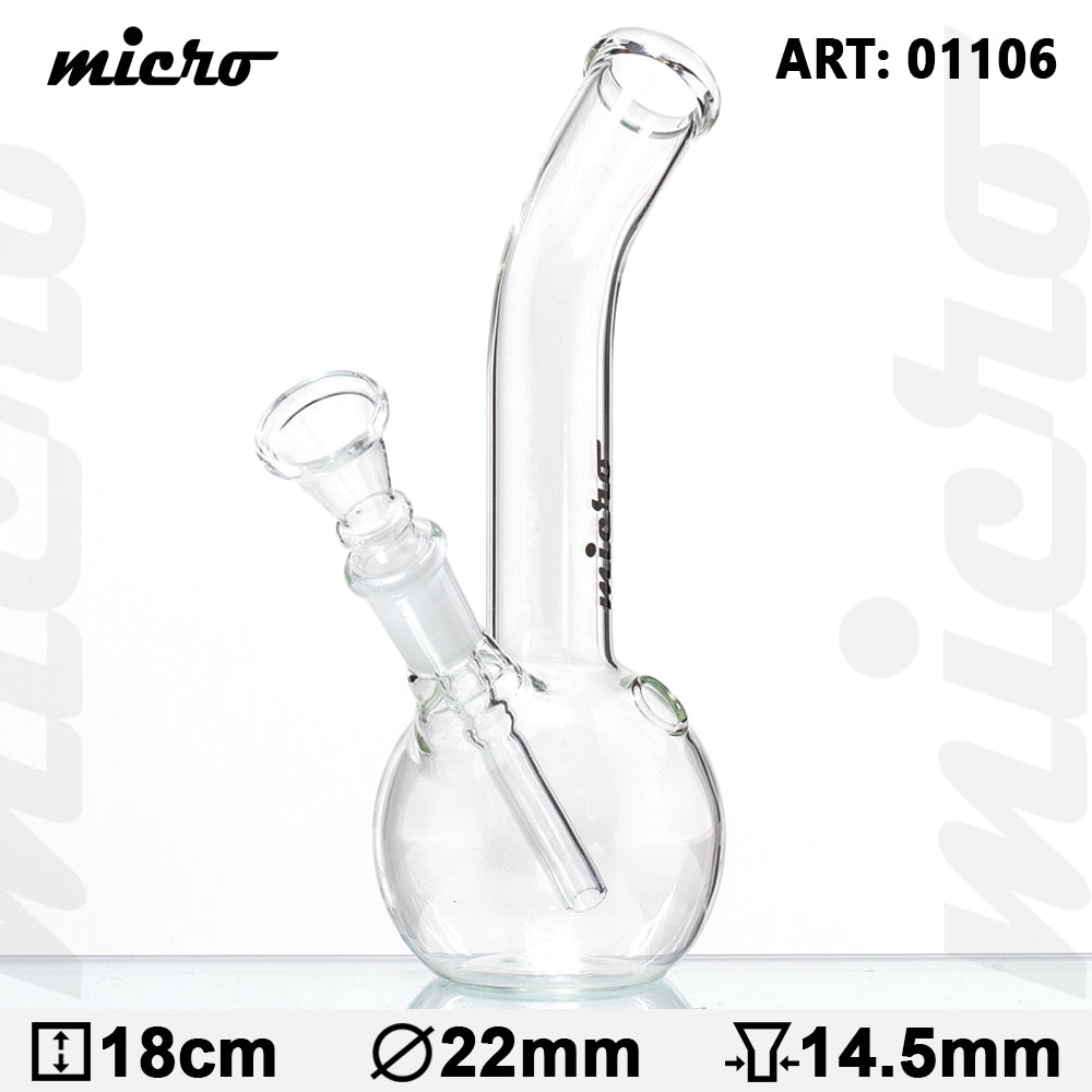 Pipa de agua de vidrio micro simple de 7"