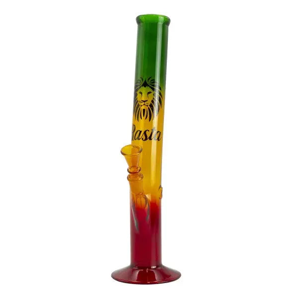 Rasta Colored Glass Water Pipe w/ Lion Logo (13.5")