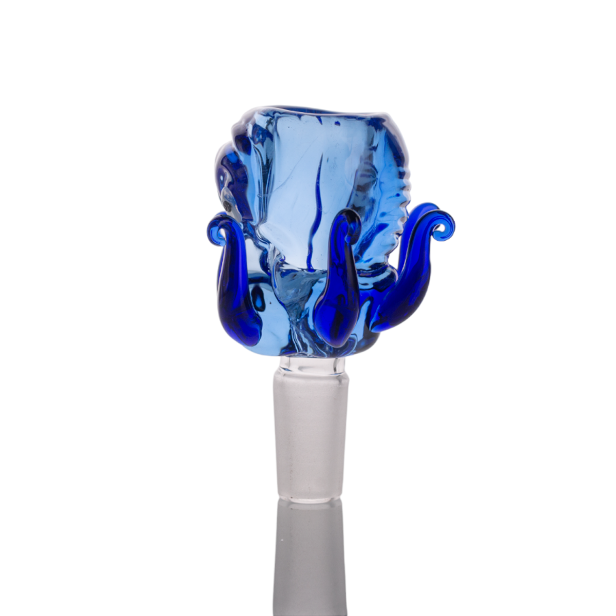 Cazoleta de vidrio para bong con forma de pulpo azul (14 mm)