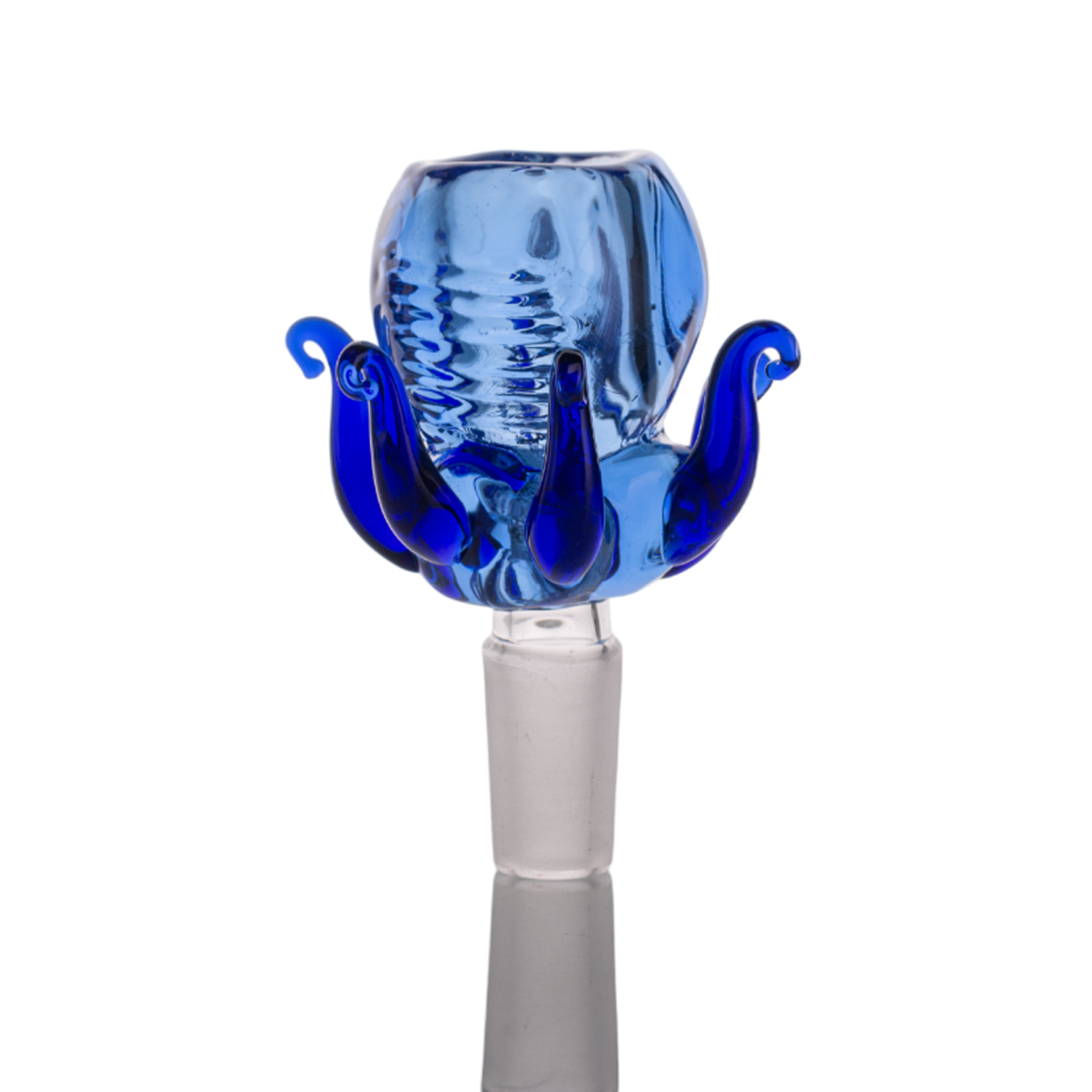 Cazoleta de vidrio para bong con forma de pulpo azul (14 mm)