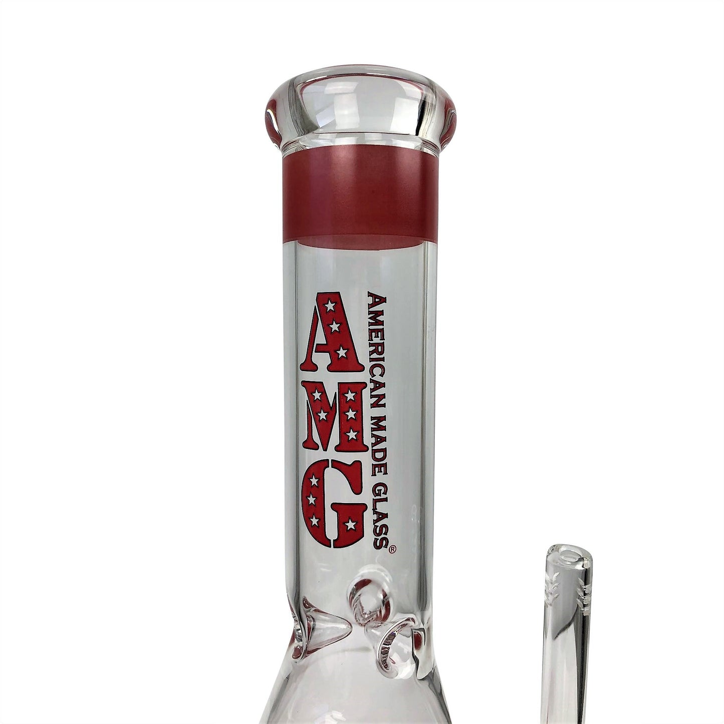 Bong de vidrio con base de vaso de precipitados rojo de 12 pulgadas de AMG Glass