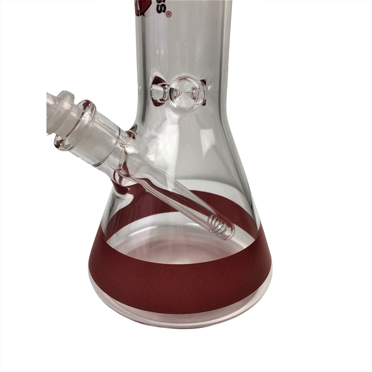 Bong de vidrio con base de vaso de precipitados rojo de 12 pulgadas de AMG Glass