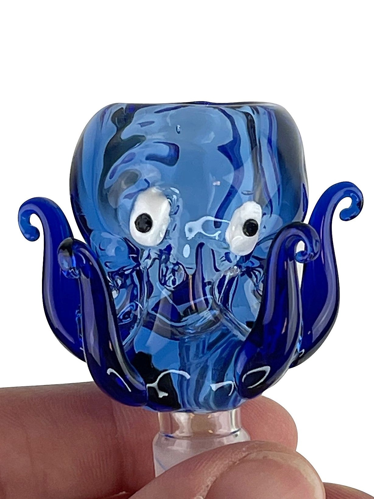 Cazoleta de vidrio para bong con forma de pulpo azul (14 mm)