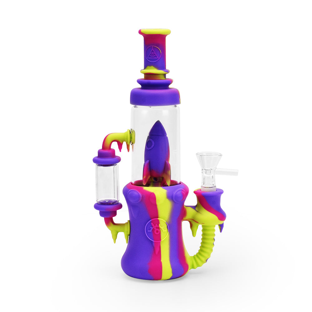 Ritual - 8.5'' Silicone Rocket Recycler Bong - Miami Sunset