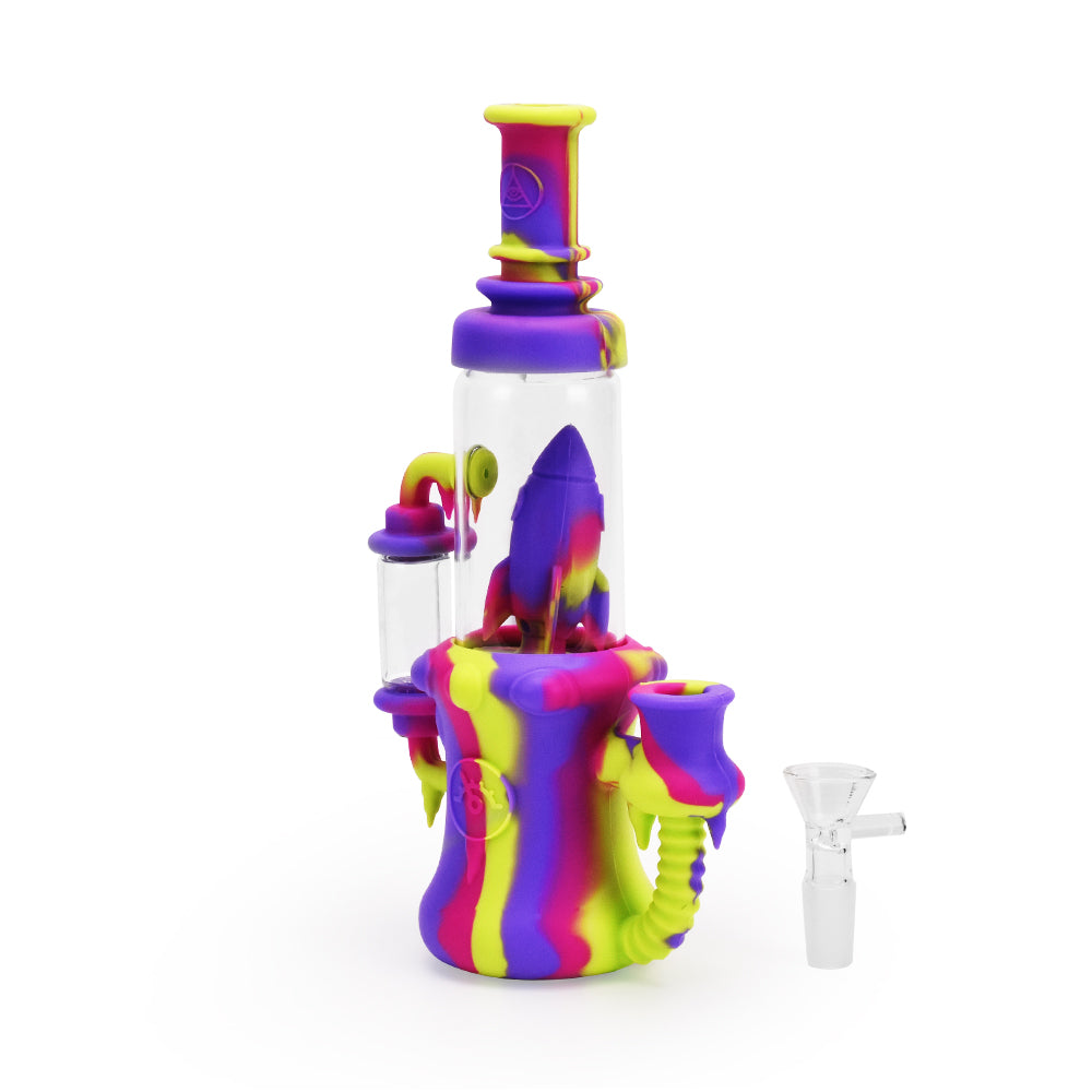 Ritual - 8.5'' Silicone Rocket Recycler Bong - Miami Sunset