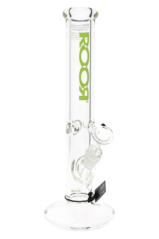 RooR 14" 7mm Thick Glass on Glass Straight Shooter Water Pipe with Ice Pinch - WP2484