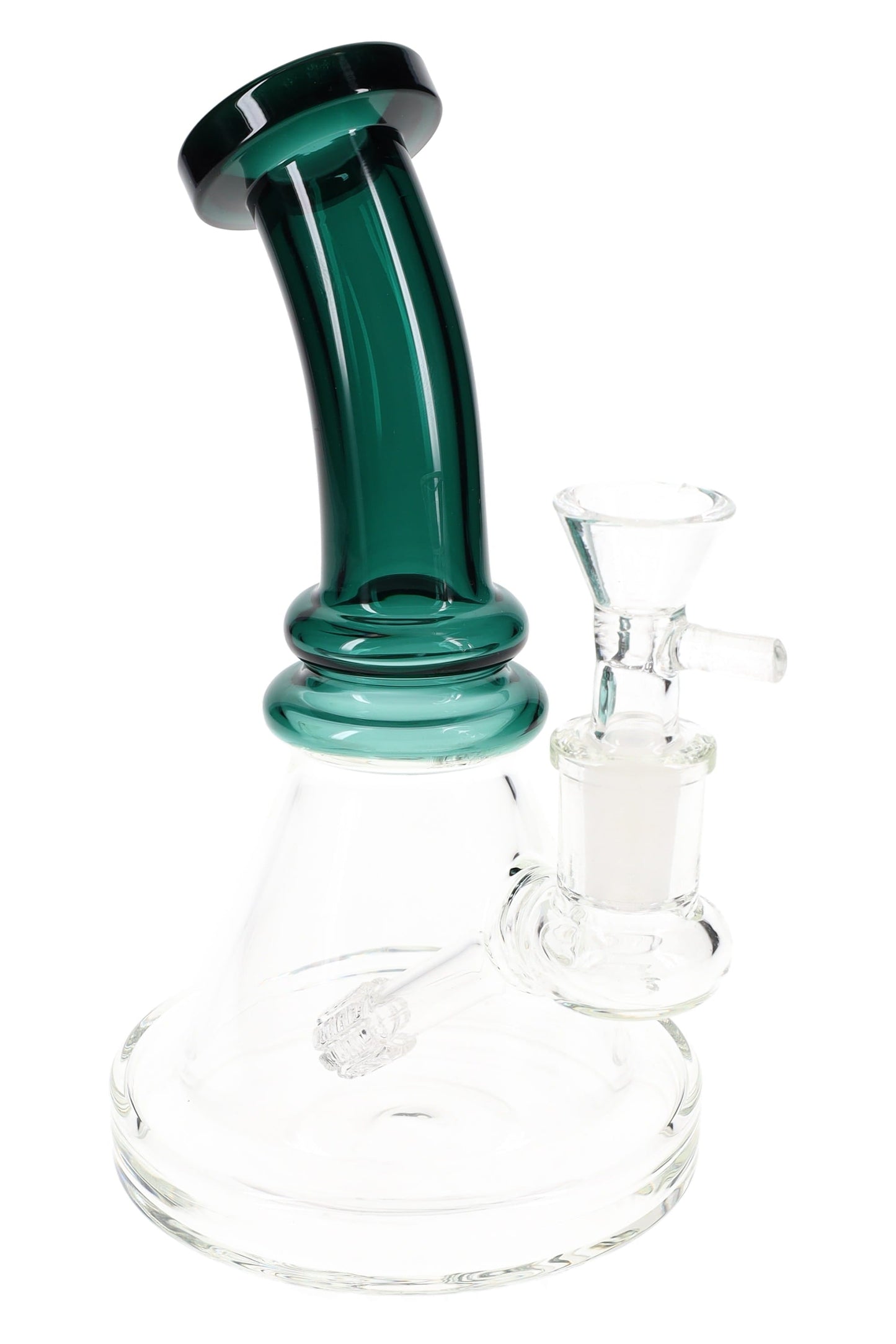 Small Stemless Colored Bent Neck GoG Water Pipe with Matrix Stem Perc - WP2591