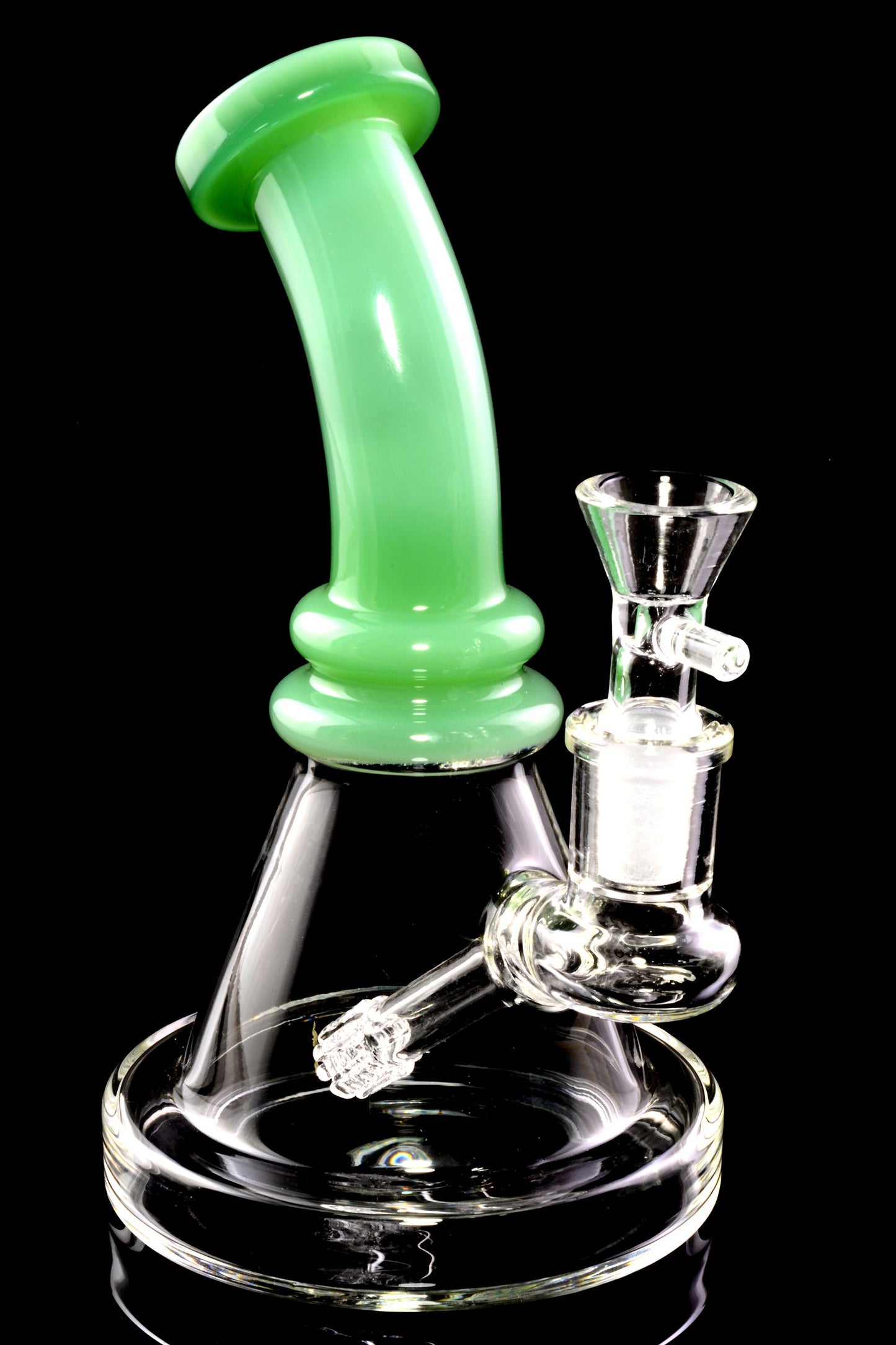 Small Stemless Colored Bent Neck GoG Water Pipe with Matrix Stem Perc - WP2591