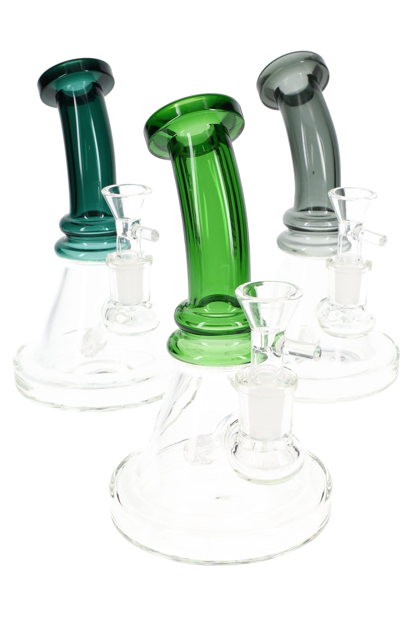 Small Stemless Colored Bent Neck GoG Water Pipe with Matrix Stem Perc - WP2591